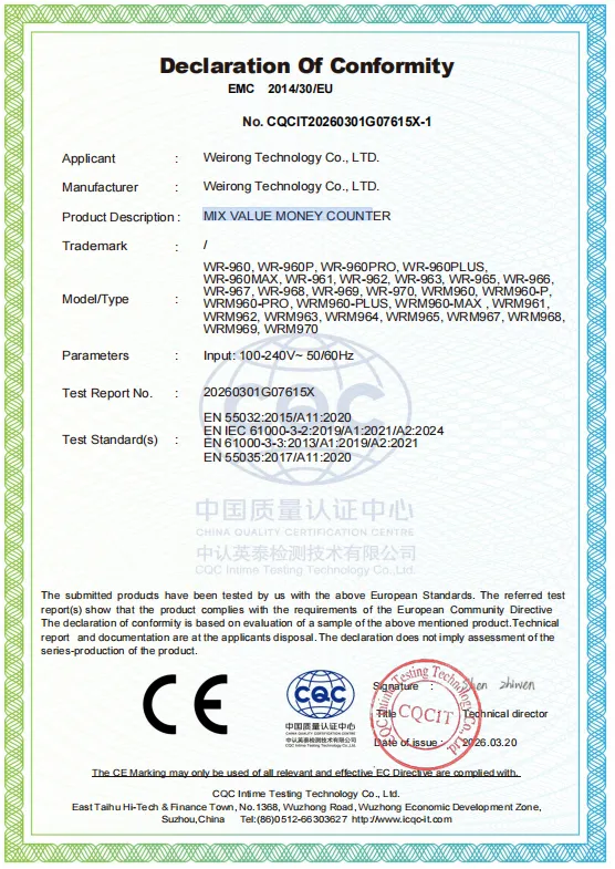 CE-EMC: Mix Value Money Counter-WRM960, WR-960